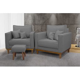 Kit 2 Poltronas Beny - Suede Grafite - 1