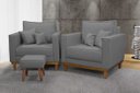 Ver imagem 1 de Kit 2 Poltronas Beny - Suede Grafite