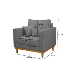 Kit 2 Poltronas Beny - Suede Grafite - 4