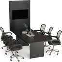 Ver imagem 1 de Mesa de Reunião para Escritório com Painel 8 Lugares Preto