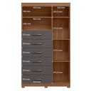 Ver imagem 5 de Guarda Roupa Casal Master New 8 Portas de Bater 4 Gavetas MDP com Cômoda 1 Porta 6 Gavetas Jatobá