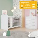 Ver imagem 2 de Berco Grade Fixa e Comoda 4 Gavetas Labirinto Branco Henn