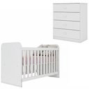 Ver imagem 1 de Berco Grade Fixa e Comoda 4 Gavetas Labirinto Branco Henn