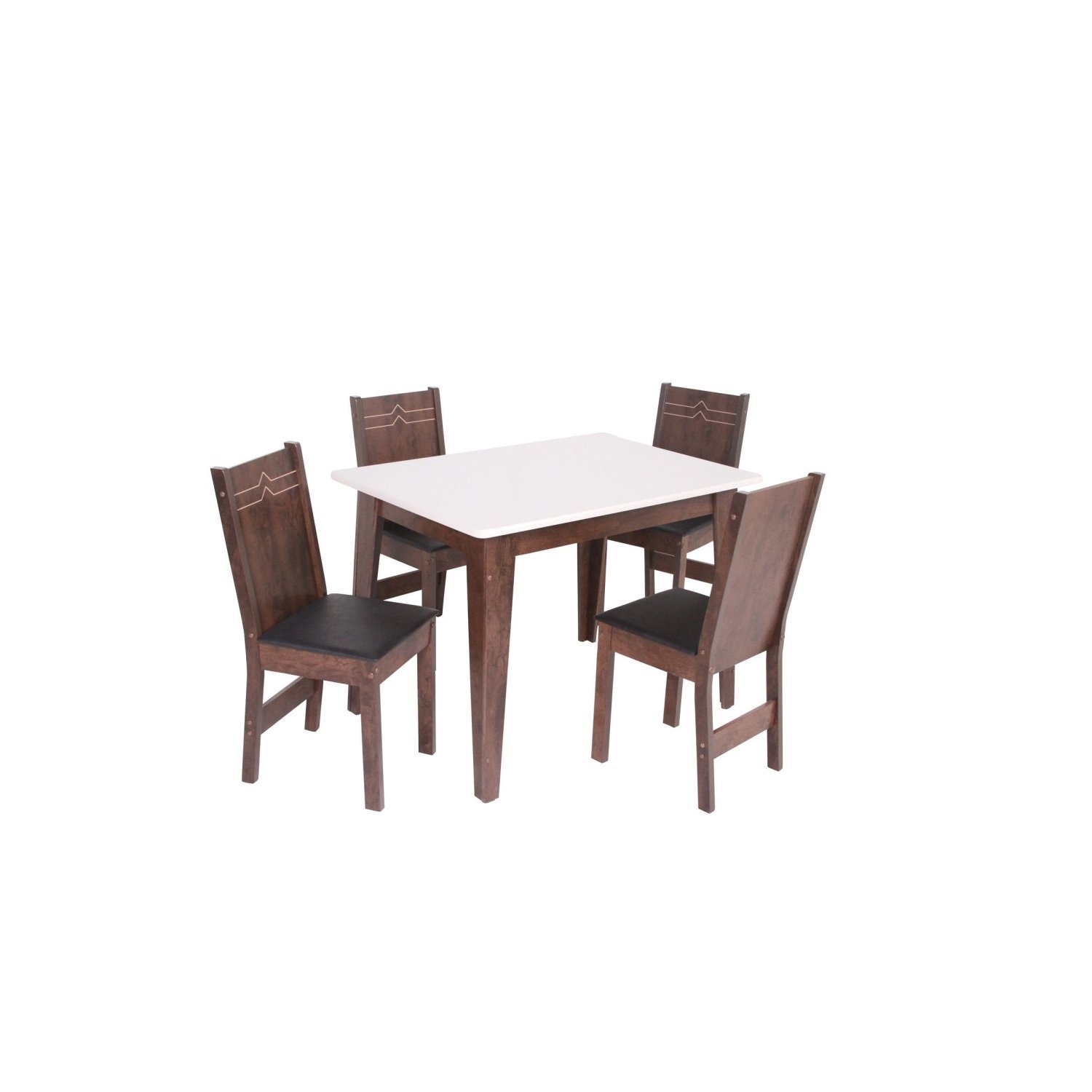 Conjunto de Sala de Jantar Mesa Retangular Giovana com 4 Cadeiras Elane - 2