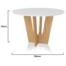 Mesa De Jantar Ravi C03 Redondo 135 Cm Cor Laca Branco/freijó - 2