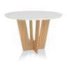 Mesa De Jantar Ravi C03 Redondo 135 Cm Cor Laca Branco/freijó - 1
