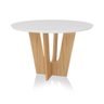 Mesa De Jantar Ravi C03 Redondo 135 Cm Cor Laca Branco/freijó - 3