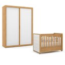 Ver imagem 1 de Berço Americano com Capitonê New Boucle e Guarda Roupa Tutto New 2 Portas Freijó - Matic