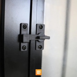 Porta Social com Postigo Vidro Boreal Aluminio Preto - Linha 25 - 210cm - 80cm - Direito - 3