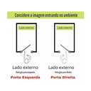 Ver imagem 5 de Porta Social com Postigo Vidro Boreal Aluminio Preto - Linha 25 - 210cm - 80cm - Direito