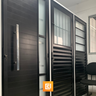 Porta Social com Postigo Vidro Boreal Aluminio Preto - Linha 25 - 210cm - 80cm - Direito - 4