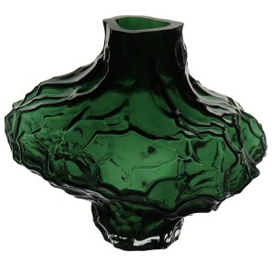 Vaso Decorativo Enfeite Casa Pedra Home&co Vidro 16x18x18cm Verde