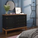 Ver imagem 2 de Cômoda 4 Gavetas + 1 Porta - Preto
