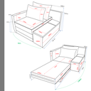 Ver imagem 6 de Poltrona Cama Baú e Usb | Tampo Lateral & Tecido Impermeável.