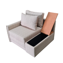 Ver imagem 2 de Poltrona Cama Baú e Usb | Tampo Lateral & Tecido Impermeável.