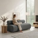 Ver imagem 7 de Sofá 3 Lugares e Puff para Sala Orgânico Nara Base Fixa Moderno Bouclê D03 - D'Rossi