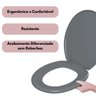 Assento Vaso Sanitário Tampa Oval Soft Cinza Escuro | Astra - 3