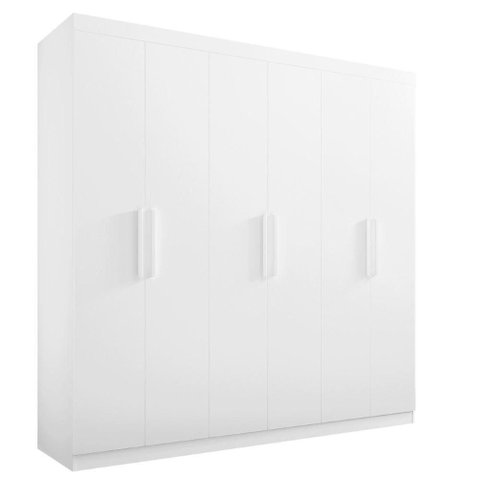 Guarda Roupa 6 Portas Mdf Branco
