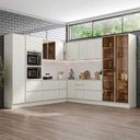 Ver imagem 3 de Cozinha Completa Fineze 13 Portas 10 Gavetas com Vidro 100% MDF Areia Hp - Henn