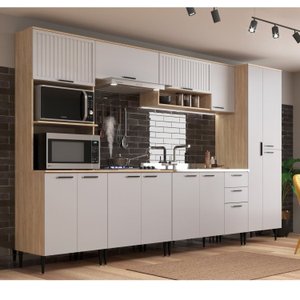 Cozinha Modulada 6 Peças 14 Portas 2 Gavetas Amalia