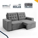 Ver imagem 2 de Sofá Retrátil e Reclinável 3 Lugares Molas Fibra Siliconada Curitiba 206 cm