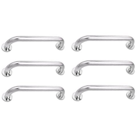 Alça de Apoio 30cm Barra Inox Kit 6 Unidades Idoso Cadeirante Deficiente Banheiro Corrimao Seguran