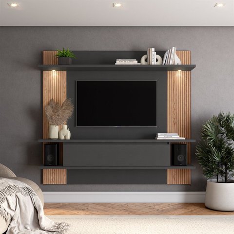 Painel para TV até 50 Polegadas 200CMX180CM Cadiz Cinza