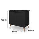 Ver imagem 2 de Aparador Buffet Encanto 2 Portas Retrô com Pés de Madeira Preto