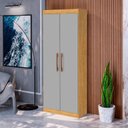 Ver imagem 5 de Armário Multiuso 2 Portas Moderno em MDP Dakar Nature e Cinza Yescasa