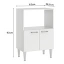 Ver imagem 2 de Armário Balcão Fellicci BA04 2 Portas para Forno de Chão MDP Branco