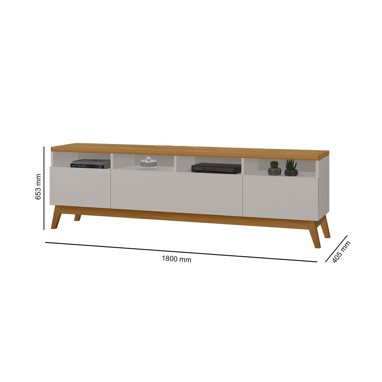 Rack para Tv até 89 Polegadas 180cm 3 Portas Supremo - 3