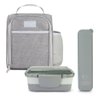Kit Bolsa Térmica, Marmita, Porta Talheres Joy Cinza - 1