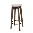 Ver imagem 5 de Conj Mesa Bistrô Boaz 60 cm Mad Mac Tampo MDF c/Vidro Off White + 2 Banquetas Gir. Anne Tc Areia - I