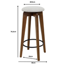 Ver imagem 3 de Conj Mesa Bistrô Boaz 60 cm Mad Mac Tampo MDF c/Vidro Off White + 2 Banquetas Gir. Anne Tc Areia - I