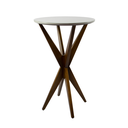 Ver imagem 1 de Conj Mesa Bistrô Boaz 60 cm Mad Mac Tampo MDF c/Vidro Off White + 2 Banquetas Gir. Anne Tc Areia - I