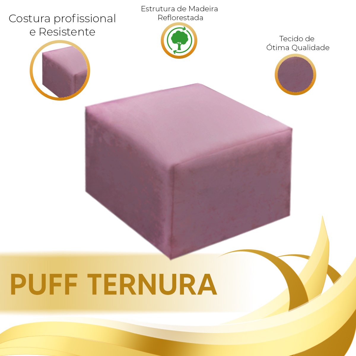 Poltrona Cadeira de Amamentação Balanço + Puff Ternura Veludo - Star Confort - 4