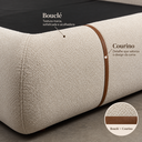 Ver imagem 2 de Conjunto Cama Casal Cabeceira Star Divani Bouclé Premiun Detalhes em Courino Luxouso Moderna Elegant