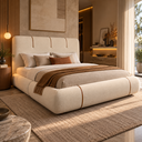 Ver imagem 1 de Conjunto Cama Casal Cabeceira Star Divani Bouclé Premiun Detalhes em Courino Luxouso Moderna Elegant