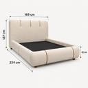Ver imagem 6 de Conjunto Cama Casal Cabeceira Star Divani Bouclé Premiun Detalhes em Courino Luxouso Moderna Elegant