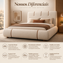 Ver imagem 3 de Conjunto Cama Casal Cabeceira Star Divani Bouclé Premiun Detalhes em Courino Luxouso Moderna Elegant