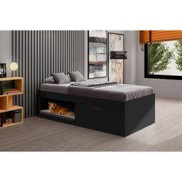 Cama Solteiro com Sapateira e Nicho Laura Yescasa - 1