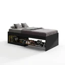 Ver imagem 4 de Cama Solteiro com Sapateira e Nicho Laura Yescasa Preto
