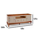 Ver imagem 2 de Rack para TV até 75 Polegadas 195cm 2 Portas 2 Gavetas Prateleira Interna Pés Luis Xv Hanover