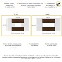 Ver imagem 3 de Painel com Suporte TV 65" 2 em 1 Malta Multimóveis V3584 Branco/Madeirado