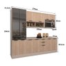 Cozinha Modulada Stylo 270cm Nicho Microondas e Cristaleira Cor:cumaru - 3