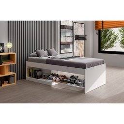 Cama Solteiro com Sapateira e Nicho Laura Yescasa - 3