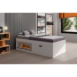 Cama Solteiro com Sapateira e Nicho Laura Yescasa - 1