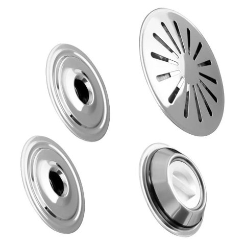 Kit Dispositivos para Piscina de Alvenaria Ralo de Fundo + Retorno + Aspiração Aço Inox