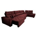 Ver imagem 7 de Sofá de Canto 4.80x2.36m Retrátil e Reclinável com Molas Cama inBox Platinum Direito Suede Vinho
