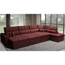 Ver imagem 1 de Sofá de Canto 4.80x2.36m Retrátil e Reclinável com Molas Cama inBox Platinum Direito Suede Vinho
